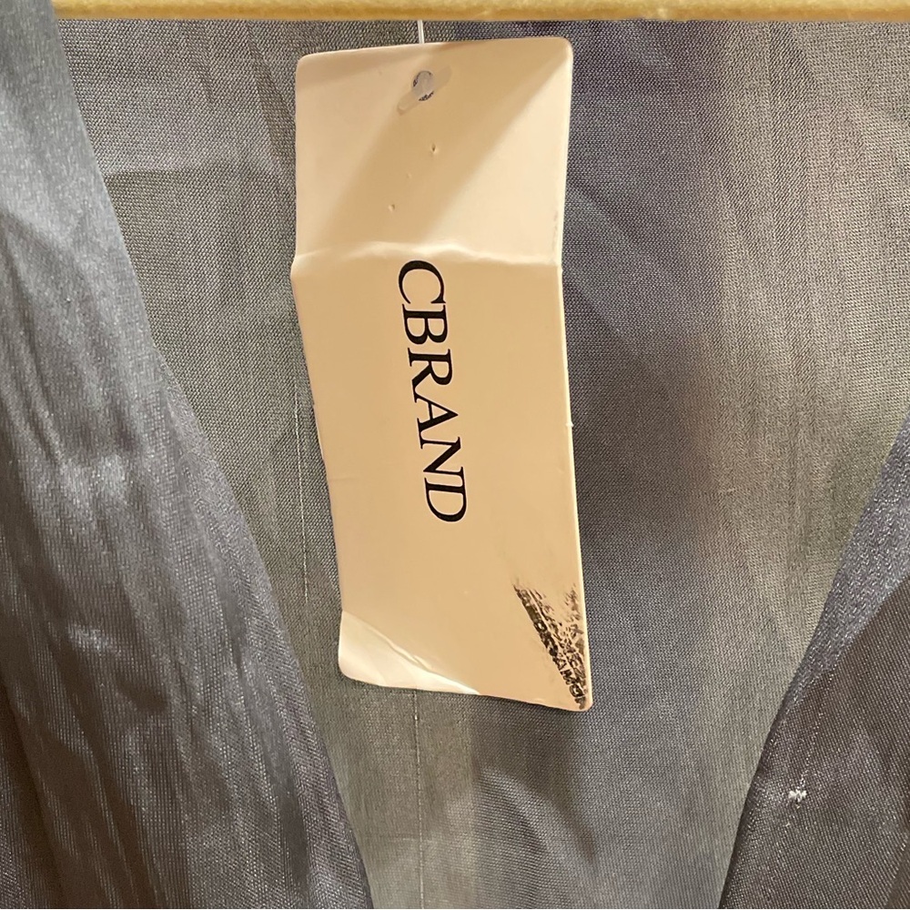 NWT Cbrand Always Classic Shoulder Pad Bodysuit Dark Grey Size Large - Picture 7 of 13